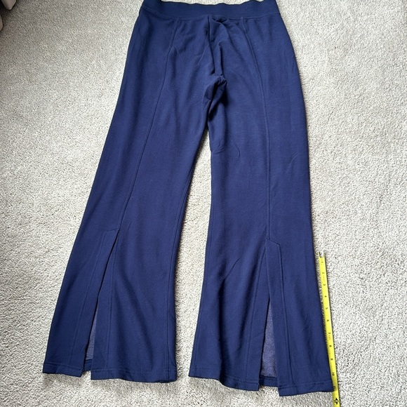 Anthropologie Daily Practice Navy Wide-leg Slit Casual Pants - Picture 6 of 7